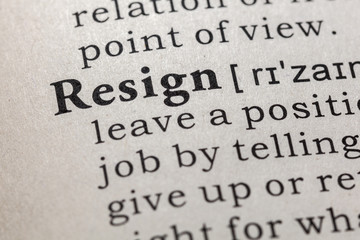Obraz premium definition of resign