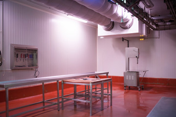 The meat cutting room