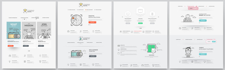 Business website template elements collection.