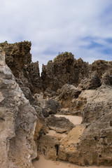 Beautiful rocky cliffs on seashore  in South Australia