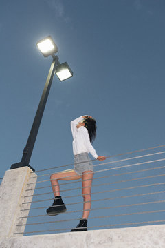 girl on parking garage
