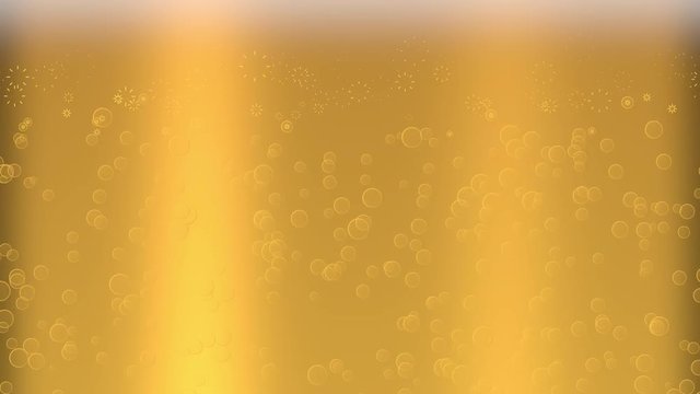 Floating and popping bubbles in a glass of beer, sparkling wine or soft drink. Loopable animation
