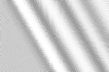 Black on white micro halftone texture. Rough dotwork gradient. Distressed dotted vector background