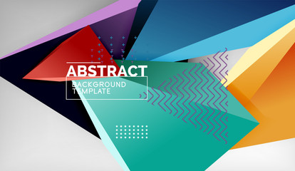 Abstract color triangles geometric background. Mosaic triangular low poly style