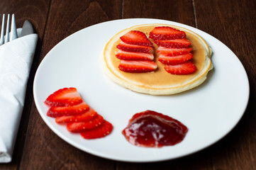 strawberry and  pancakes