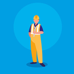 worker industrial with wrench tool