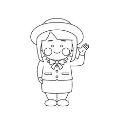 女性キャラクターバスガイド