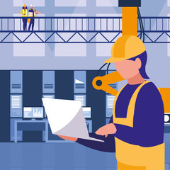 industrial worker in factory character