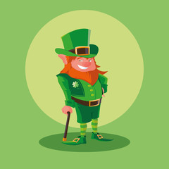 comic leprechaun with cane avatar character