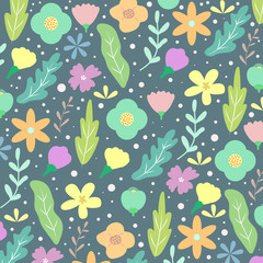 Seamless Floral Pattern or Texture, Spring and Summer Theme Background	