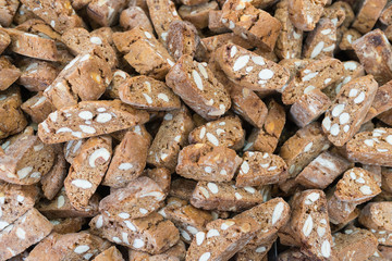 Traditional italian cookies cantuccini. Background.