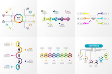 Set Of Infographics Elements Vector Design Template. Business Data Visualization Infographics Timeline with Marketing Icons most useful can be used for workflow, presentation, diagrams, reports