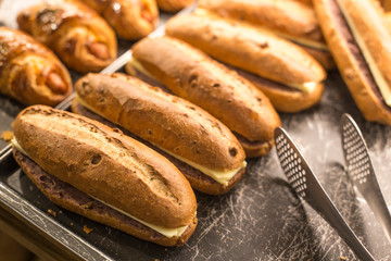 butter and cheese on bread isolated