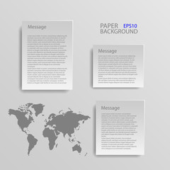 White paper background connect to the multi paper infographic shadow on grey background