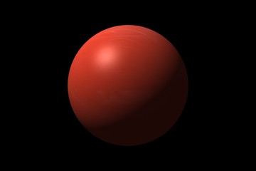 red ball on black background