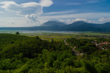 Mount Merbabu captured from a hill 