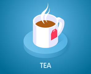 Tea isometric icon. Vector illustration. 3d concept