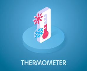 Thermometer isometric icon. Vector illustration. 3d concept