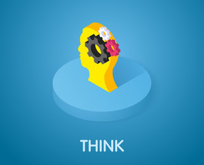 Think isometric icon. Vector illustration. 3d concept