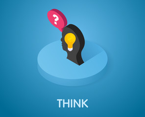 Think isometric icon. Vector illustration. 3d concept