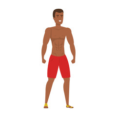 Obraz premium young athletic black man character