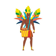 brazilian male dancer playing drum