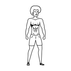 young athletic black man character