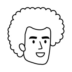 young black man head character