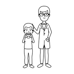 young dentist with boy patient