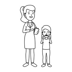 young dentist with girl patient