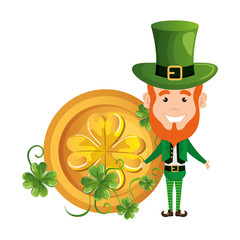 leprechaun with coins saint patrick character