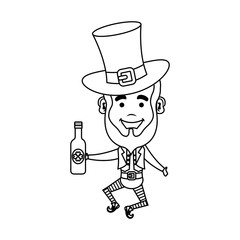 leprechaun with beer saint patrick character