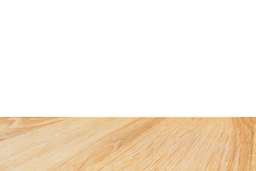 Empty Wooden table isolated on white background