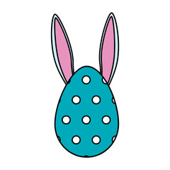 egg painted with rabbit ears easter icon