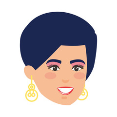 beautiful and young woman head character