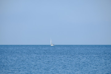 Obraz premium White Yacht in the Sea of Marmara, Istanbul, Turkey
