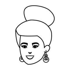 beautiful and young woman head character