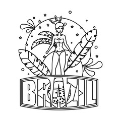 beautiful brazilian garota with brazil label