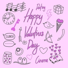 Valentines day, dating, doodles, card 