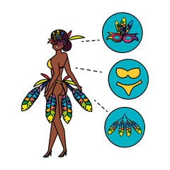 brazilian garota with accessories infographic