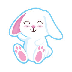 cute rabbit character icon