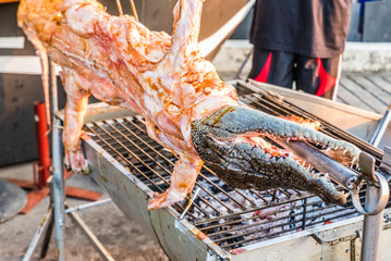 Delicious crocodile barbecue