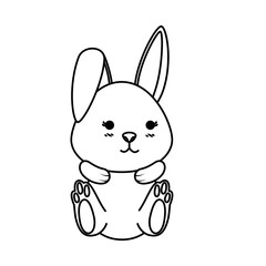 cute rabbit character icon