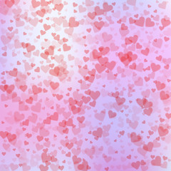 Red heart love confettis. Valentine's day pattern 