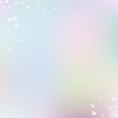 Fototapeta premium White heart love confettis. Valentine's day corner