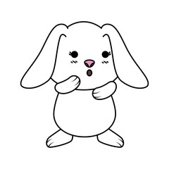 cute rabbit character icon