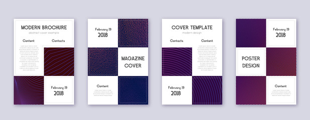 Business brochure design template set. Violet abst