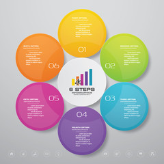 6 steps simple&editable process chart infographics element. EPS 10.	