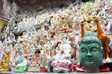 statues of gods near buddha temple