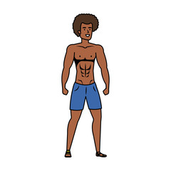 Fototapeta premium young athletic black man character